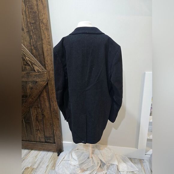 Calvin Klein Men's Classic Fit Black Wool Blend Overcoat NWT size 50R Black - Picture 3 of 4
